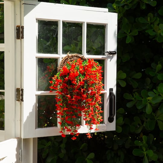 30" UV Resistant Artificial Morning Glory Hanging Plants